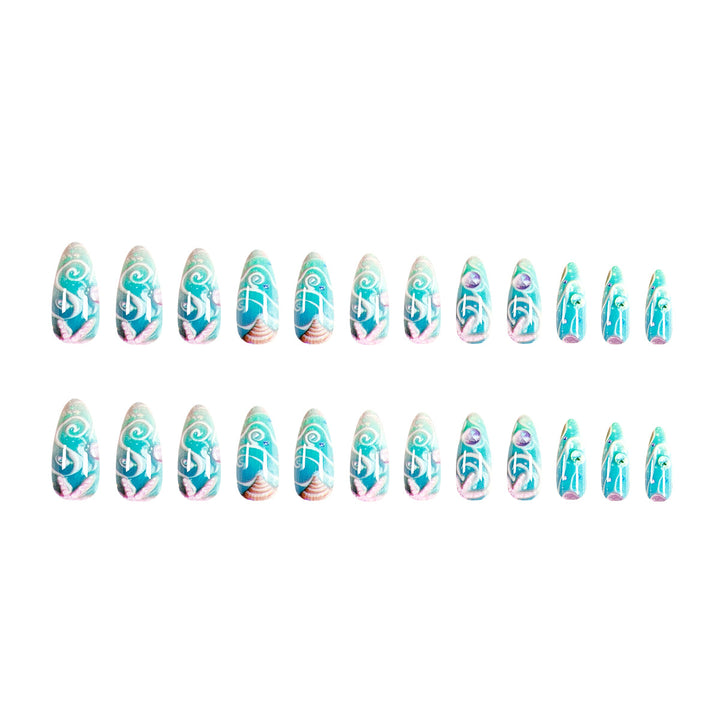 Artistic stiletto nails with maritime accents Stornfield