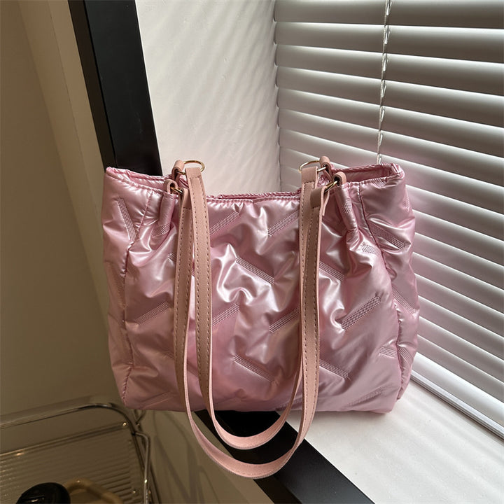 Stylish Puffed Nylon Shoulder Bag