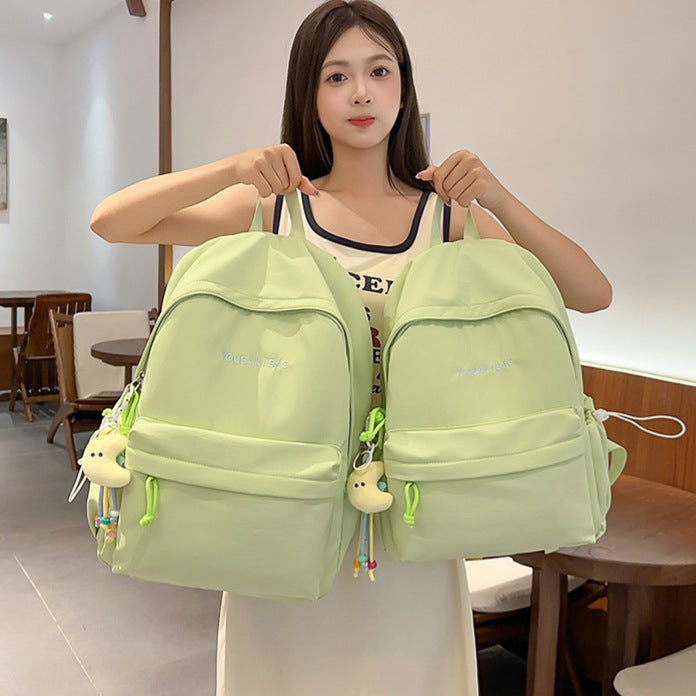 Lightweight Casual Backpack with Decorative Keychain Stornfield