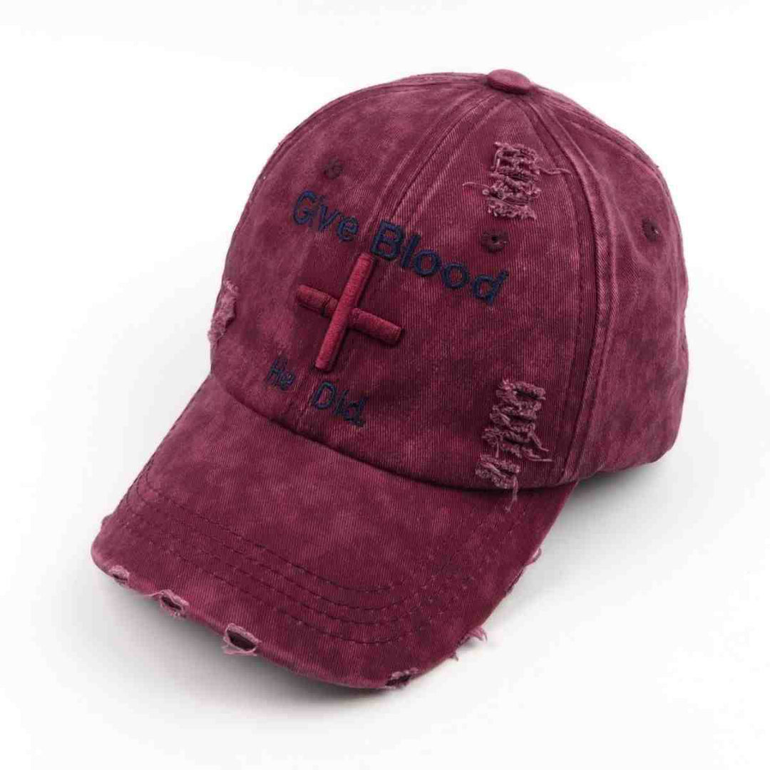 Women's Distressed Graphic Baseball Cap with Inspirational Message Stornfield