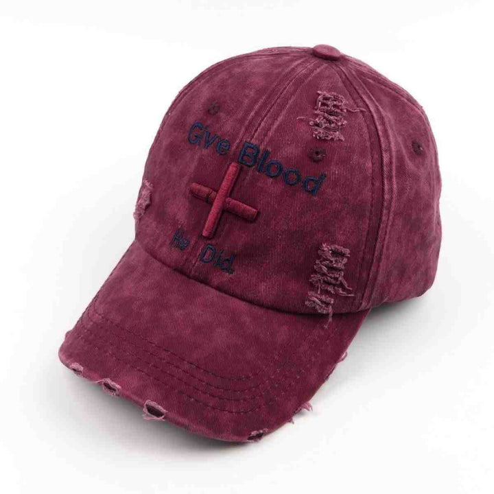 Women's Distressed Graphic Baseball Cap with Inspirational Message Stornfield