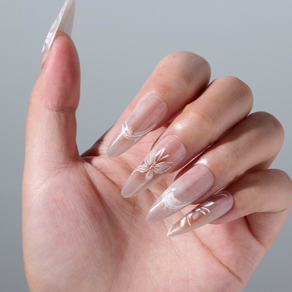 Floral-Inspired Press-On Nail Enhancements Stornfield