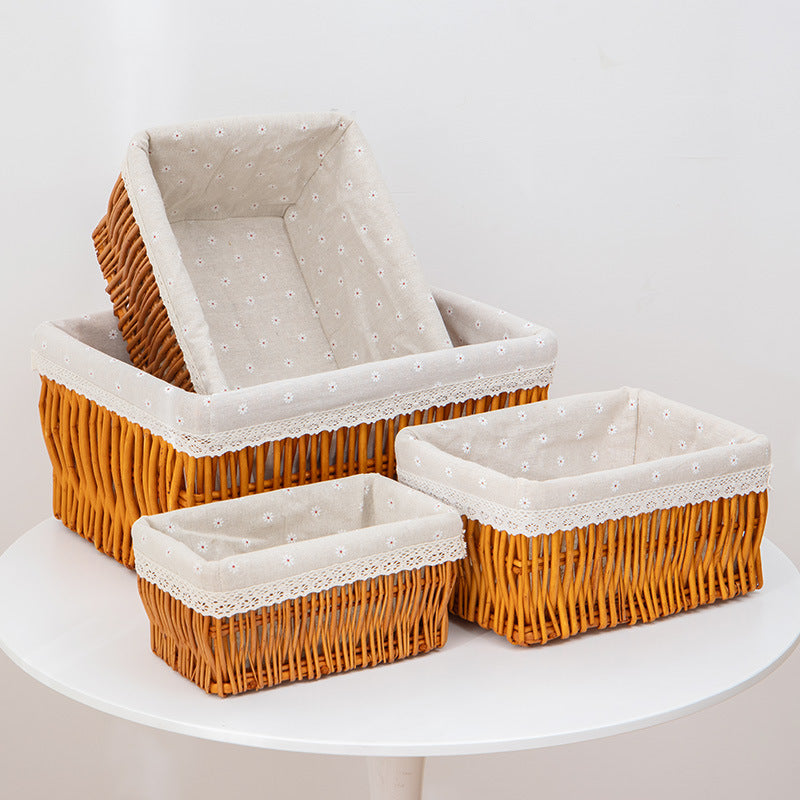 Women's decorative storage basket with charming inner lining Stornfield