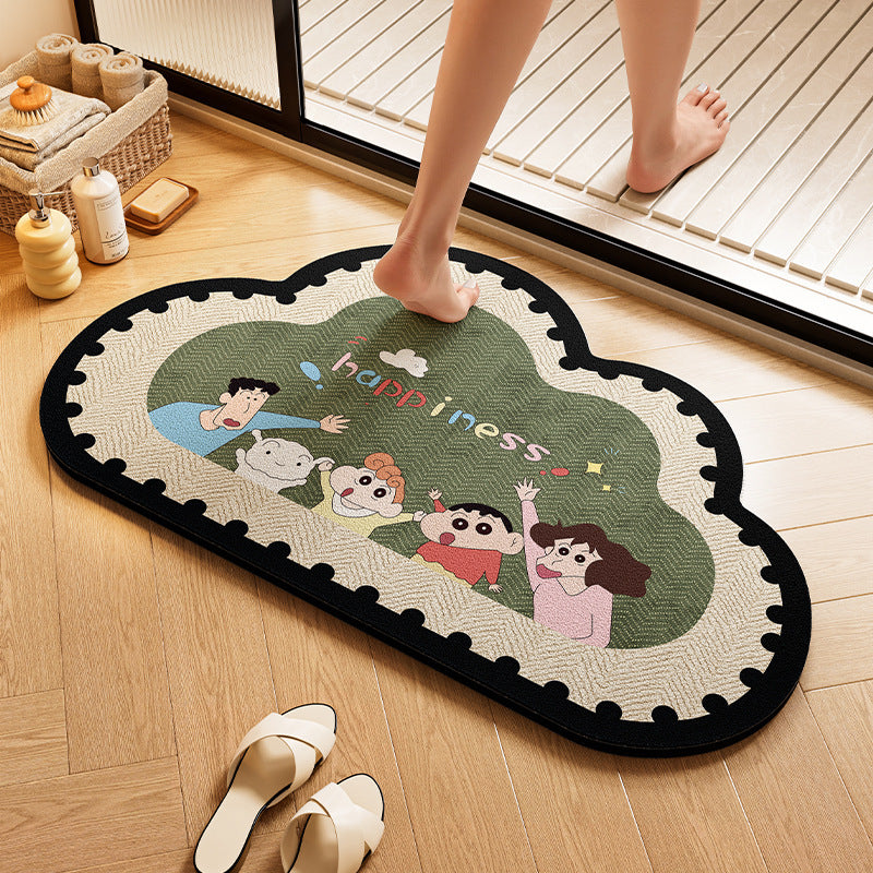 Playful Dog-Themed Bath Rug Stornfield