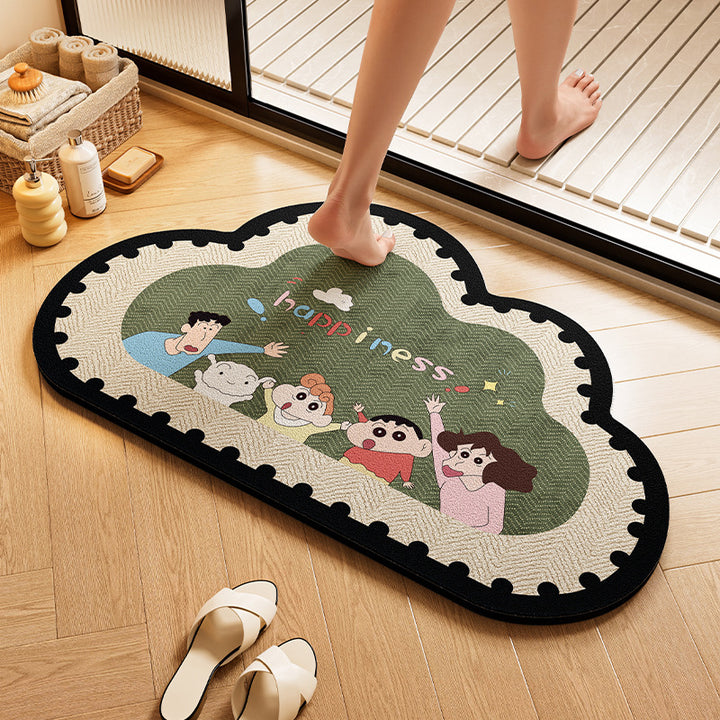 Playful Dog-Themed Bath Rug Stornfield