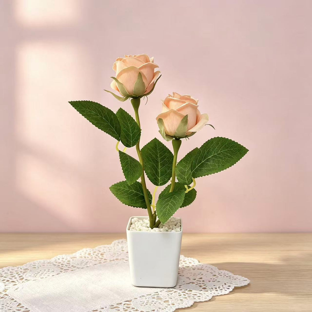 Lifelike Dual Rose Arrangement for Home Decor