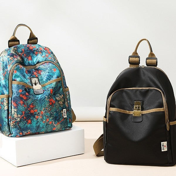 Floral Print Canvas Backpack Stornfield