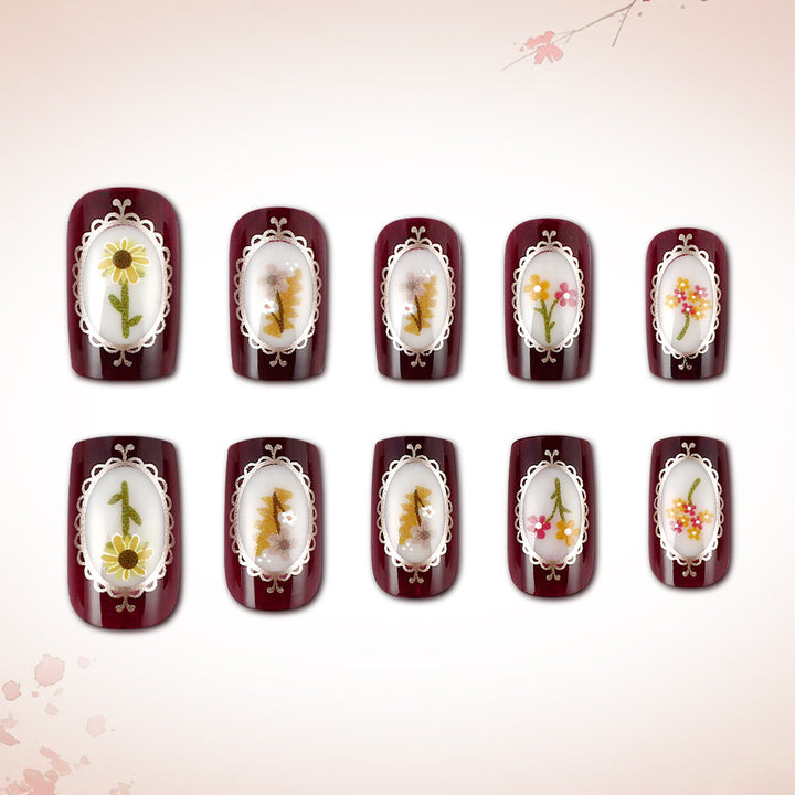 Floral Art Gel Nail Set Stornfield