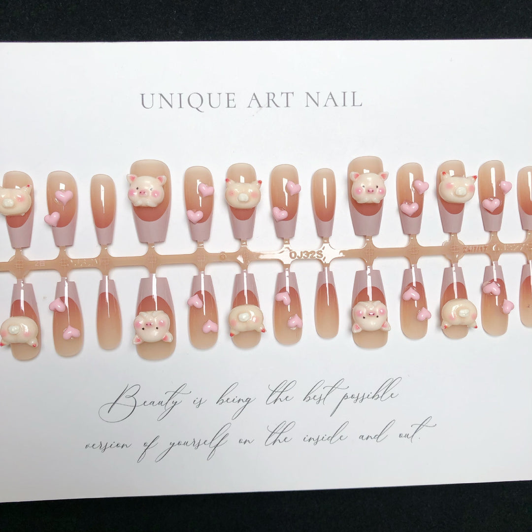 Charming Animal-Themed Press-On Nail Set