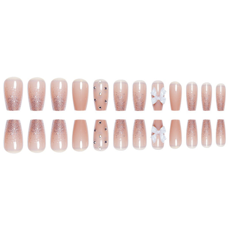 Decorative Press-On Nails with Butterfly and Gem Accents Stornfield
