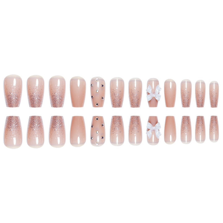 Decorative Press-On Nails with Butterfly and Gem Accents Stornfield