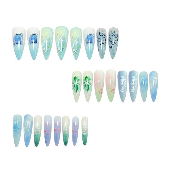 Acrylic Nail Set with Exclusive Drop Design Stornfield