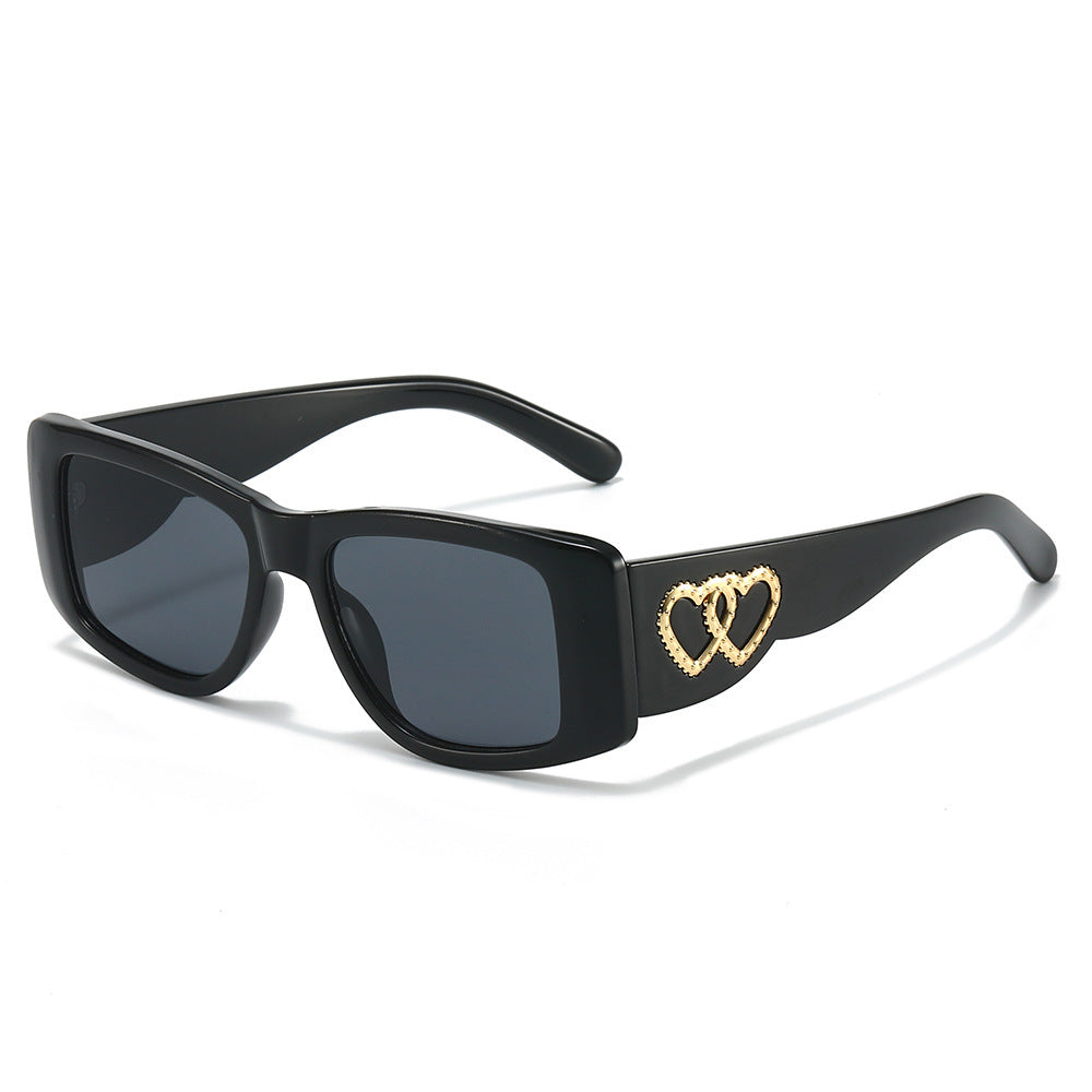 Heart-Embellished Square Frame Sunglasses Stornfield