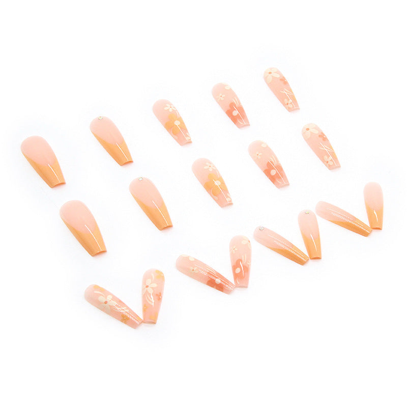 Artificial nail set with floral acrylic decorations Stornfield