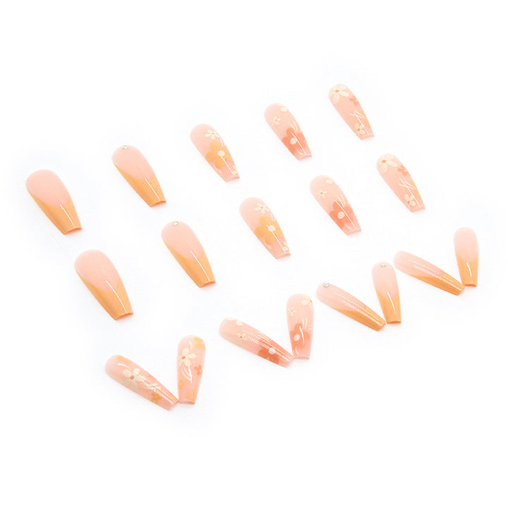 Artificial nail set with floral acrylic decorations Stornfield