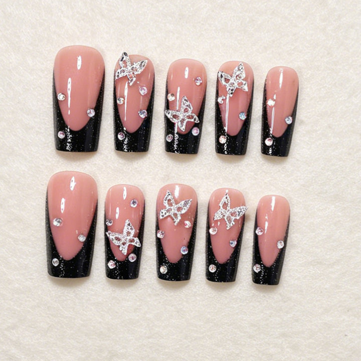 Butterfly Accented Press-On Nail Art Set Stornfield
