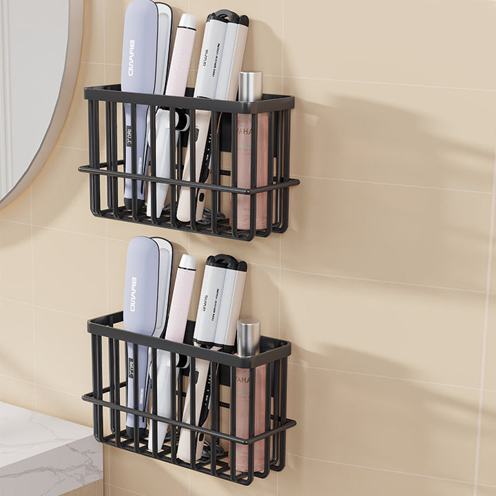 Wall-Mounted Hair Tool Organizer Basket for Flat Irons and Curling Wands