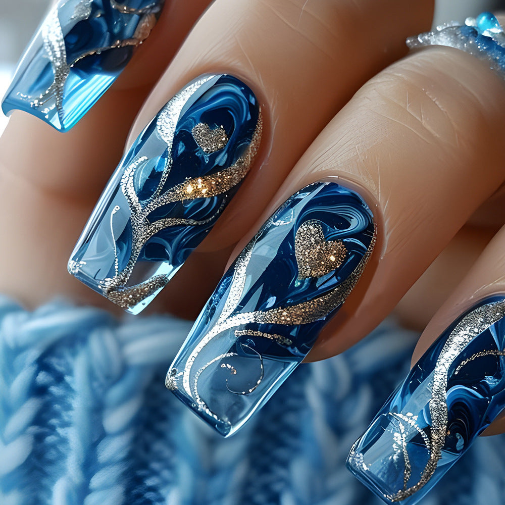 Nail set with floral designs Stornfield