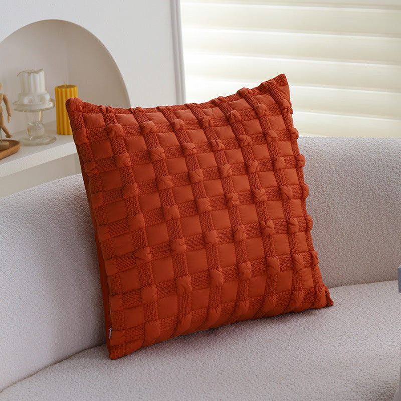 Square cushion cover with Halloween pumpkin tufting and soft cotton satin Stornfield