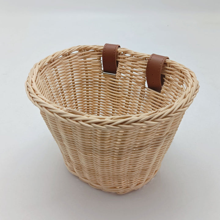 Decorative Woven Storage Basket with Leather Handles Stornfield