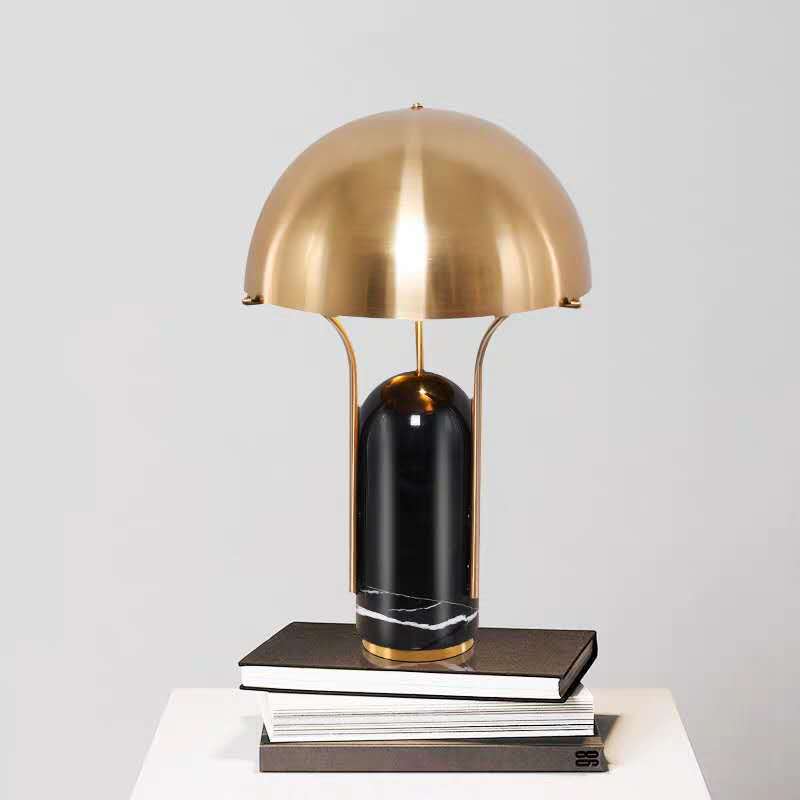Modern Sculptural Table Lamp with Marble Base