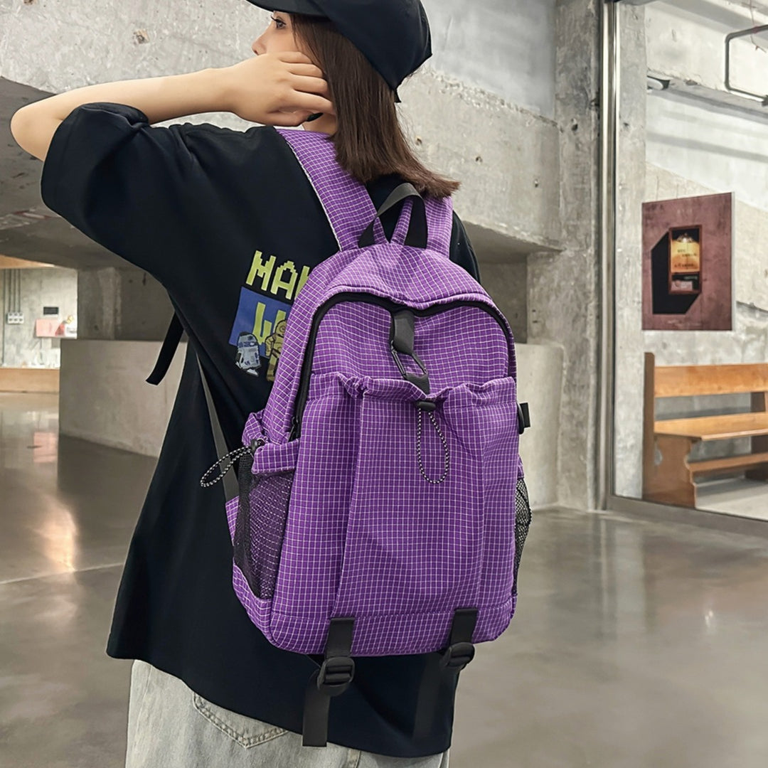Lightweight Checkerboard Pattern Backpack Stornfield