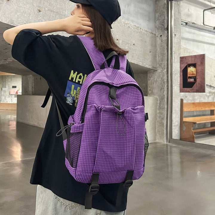 Lightweight Checkerboard Pattern Backpack Stornfield