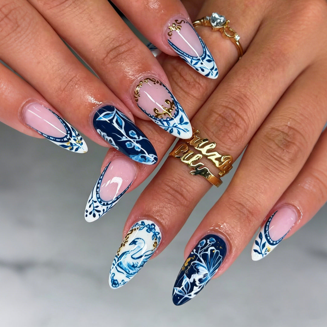 Artistic Floral and Ornamental Press-On Nails Stornfield