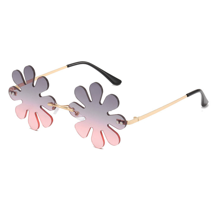 Women Playful Flower Sunglasses with Stylish Metal Frame Stornfield