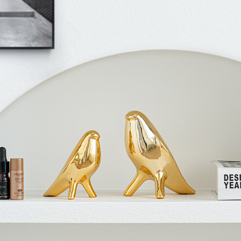 Elegant Artificial Ceramic Bird Sculpture Stornfield