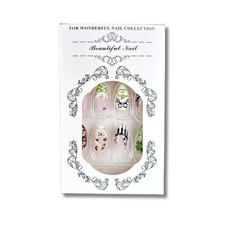 Themed Artistic Press-On Nail Design Set
