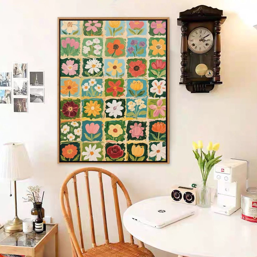 Colorful Floral Motif Canvas Art Print Stornfield