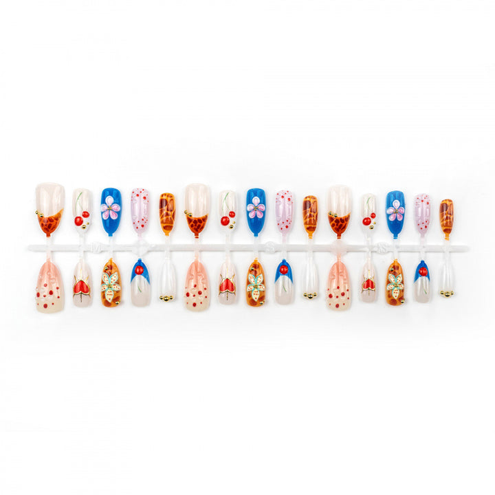 Artistic Handmade Press-On Nail Art Collection