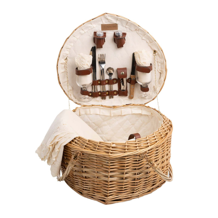 Ladies picnic basket with integrated dish set and elegant inner lining Stornfield