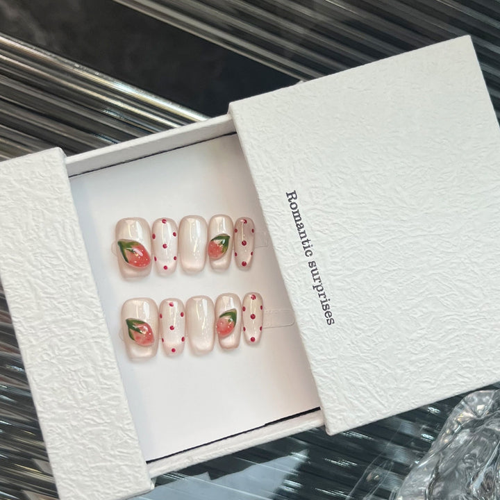 Creative Strawberry-Themed Press-On Nail Set