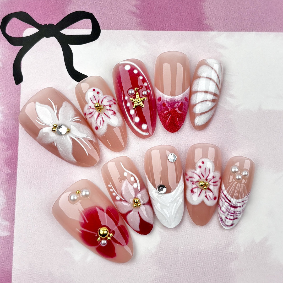 Artistic Floral-Inspired Press-On Nail Collection