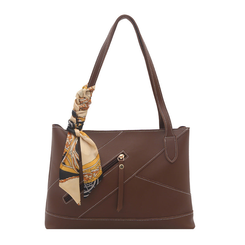 Stylish Tote Bag with Decorative Scarf