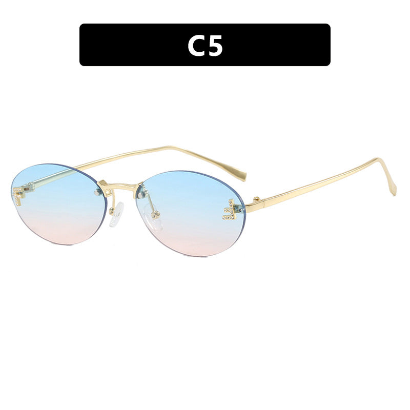 Women's fashionable sunglasses with elegant mirrored lens front and delicate metal frame Stornfield