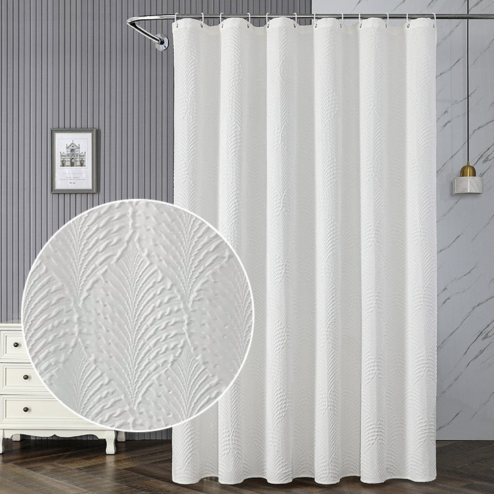 Textured Leaf Motif Shower Curtain Stornfield