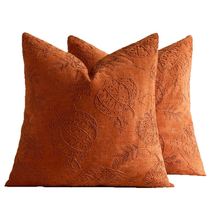 Decorative Embroidered Velvet Throw Pillow Cover Set