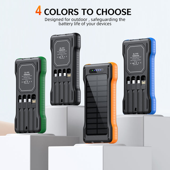 Powerful Solar Power Bank with Multifunctional Charging Cables Stornfield