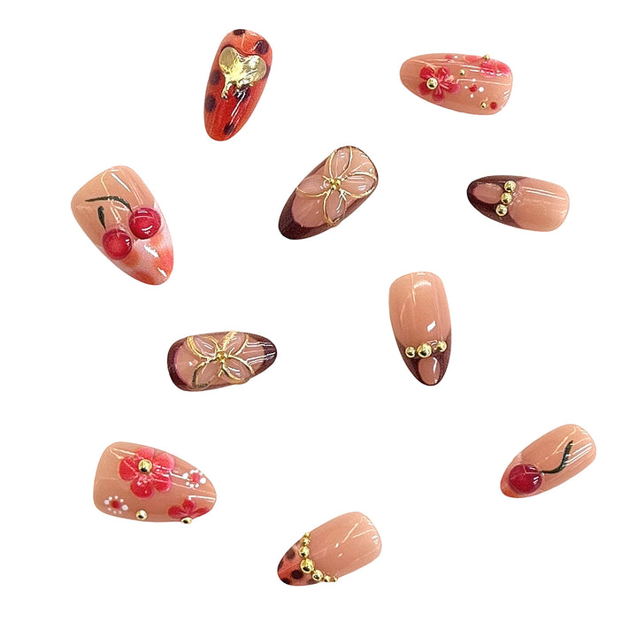 Artistic Floral Accent Press-On Nails Stornfield 1787225333