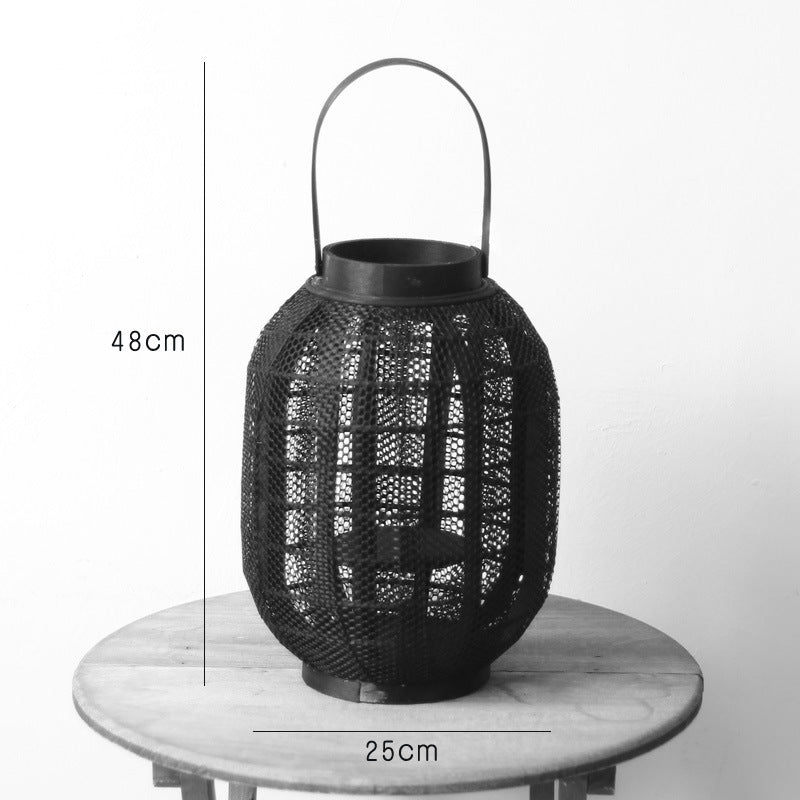 Elegant metal lantern with net design Stornfield