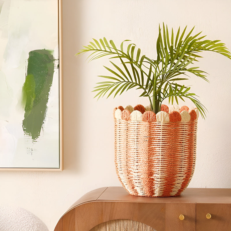 Decorative Scalloped Woven Storage Box Stornfield