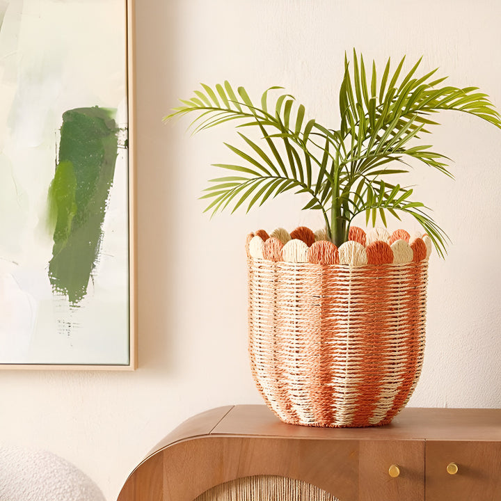 Decorative Scalloped Woven Storage Box Stornfield