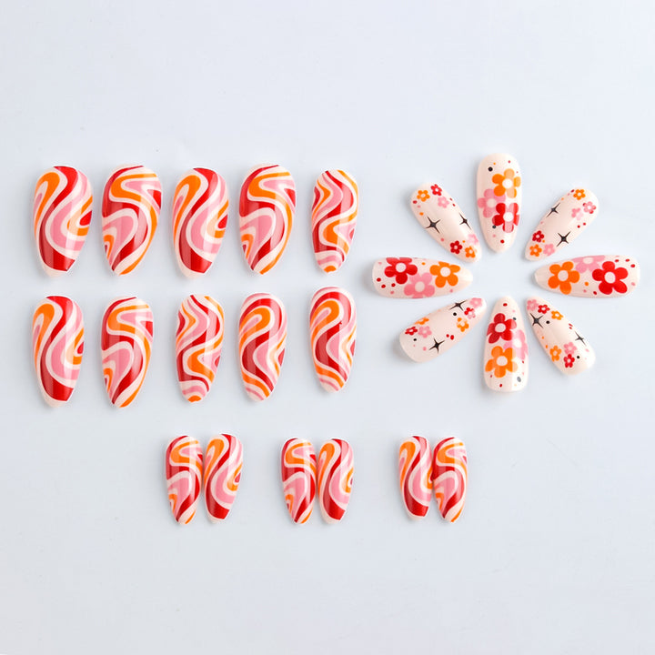 Retro Floral Nail Art Design Stornfield