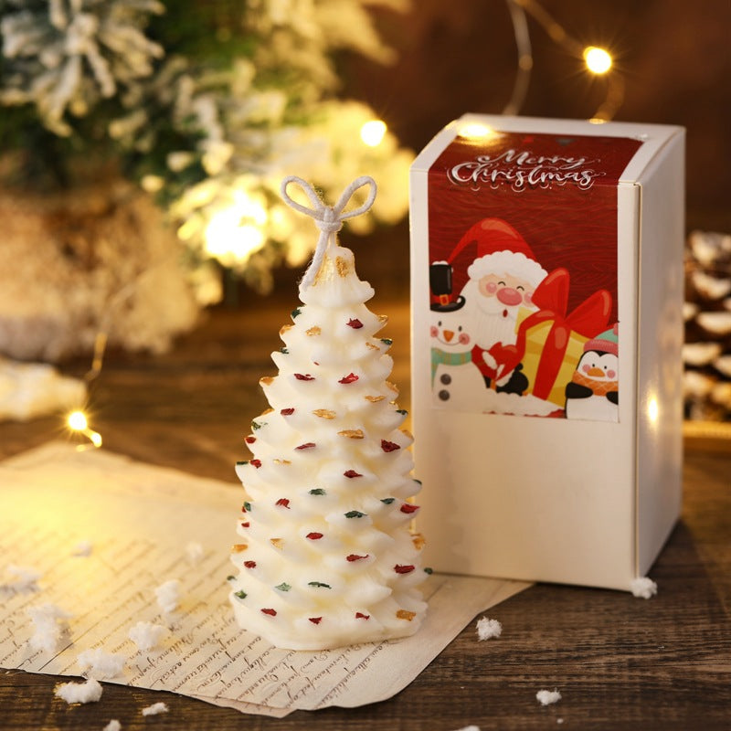 Christmas Tree-Shaped Hanging Decorative Soy Wax Ornament Candle with Star Topper