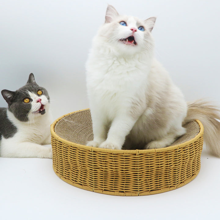 Cozy cat basket made of woven material Stornfield