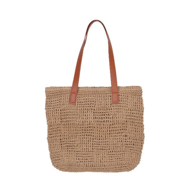 Basket bag with sturdy leather handles Stornfield