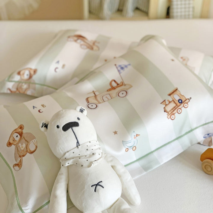 Muslin Security Blanket and Mini Pillow Set with Airplane Bear Print